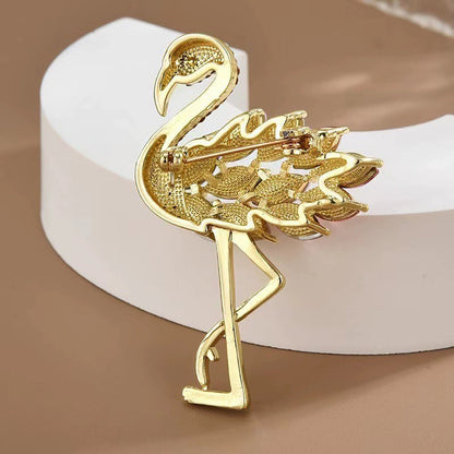 Brooch Pin - Flamingo Set 4pcs Colorful Zirconia Crystal Corsage Lapel Mori Chic Suit - product detail view 7