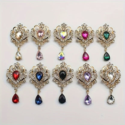 Brooch Pin - Rhinestone 10pcs Teardrop Crystal Detachable Retro Jewelry Brooches for - product detail view 12
