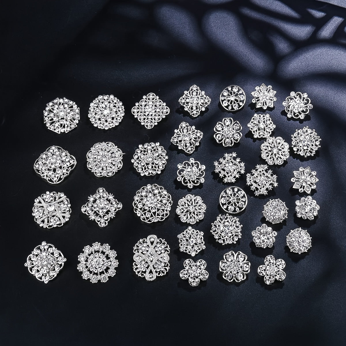Brooch Pin - Rhinestone Set 36 Pcs Vintage Crystal Lapel for Women Men | Zinc Alloy - product detail view 14