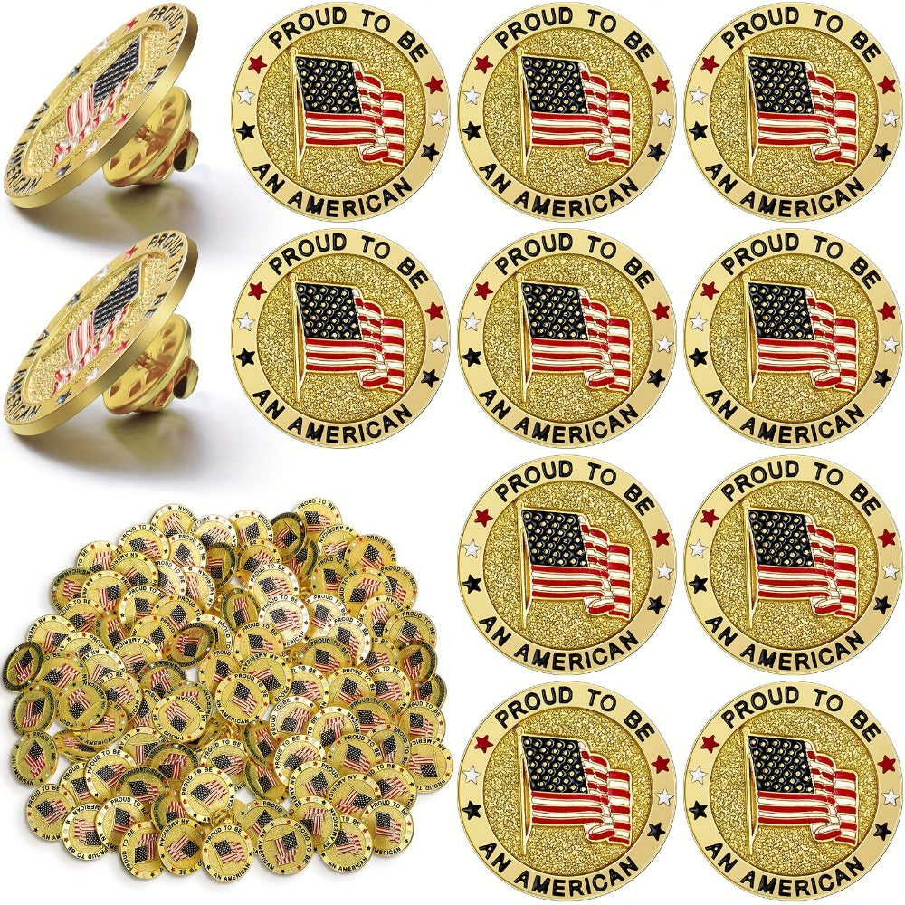 Brooch Pin - Veteran Lapel Bulk 100pcs American Flag Military USA Patriotic for - product detail view 3
