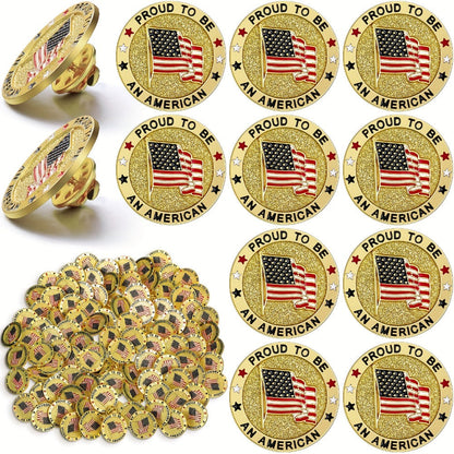 Brooch Pin - Veteran Lapel Bulk 100pcs American Flag Military USA Patriotic for - product detail view 3