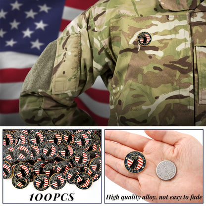 Brooch Pin - Veteran Lapel Bulk 100pcs American Flag Military USA Patriotic for - product detail view 4