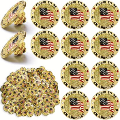 Brooch Pin - Veteran Lapel Bulk 100pcs American Flag Military USA Patriotic for - product detail view 7
