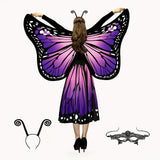 No. 7 Small Butterfly Powder Purple Suit + Face Mask Hair Band