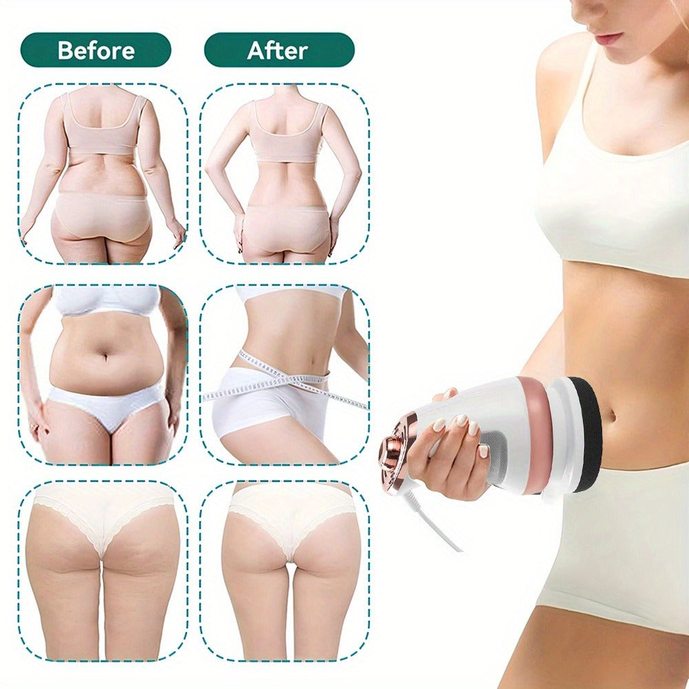 Handheld Body Massager with 5 Interchangeable Heads & 3 Pads, Adjustable Vibration Intensity, Full Body for Abdomen