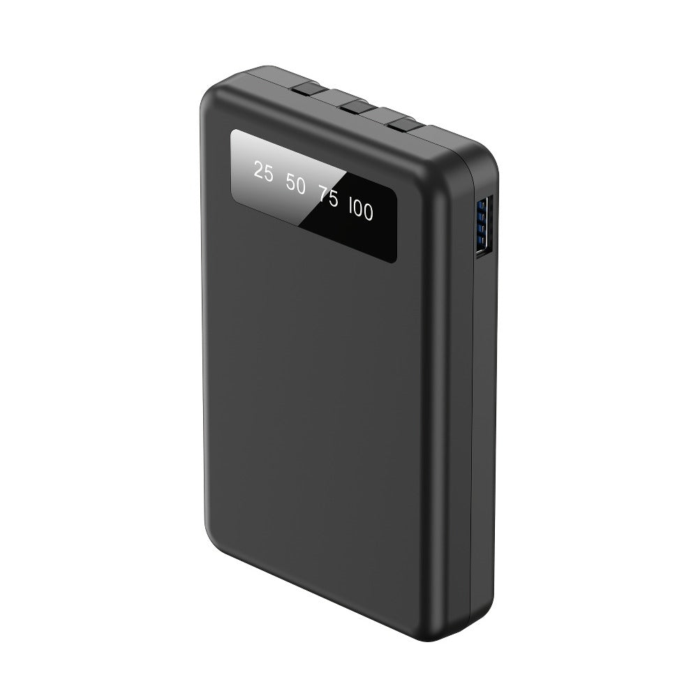Power Bank Slim 5000mAh or 10000mAh with Built-In USB-C Cable, Four-Device Layout and LED Display