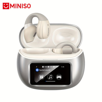 AI Translation Wireless Earbuds Real-Time 135 Languages Open-Ear Design Full-Color Touch Screen for an Everyday Personal Care Routine