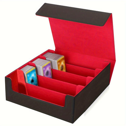 Large TCG Deck Box 3000+ Card Storage Case – 4-Row Synthetic Leather Organizer for MTG Commander, Yu-Gi-Oh, Pokemon & Sports Cards