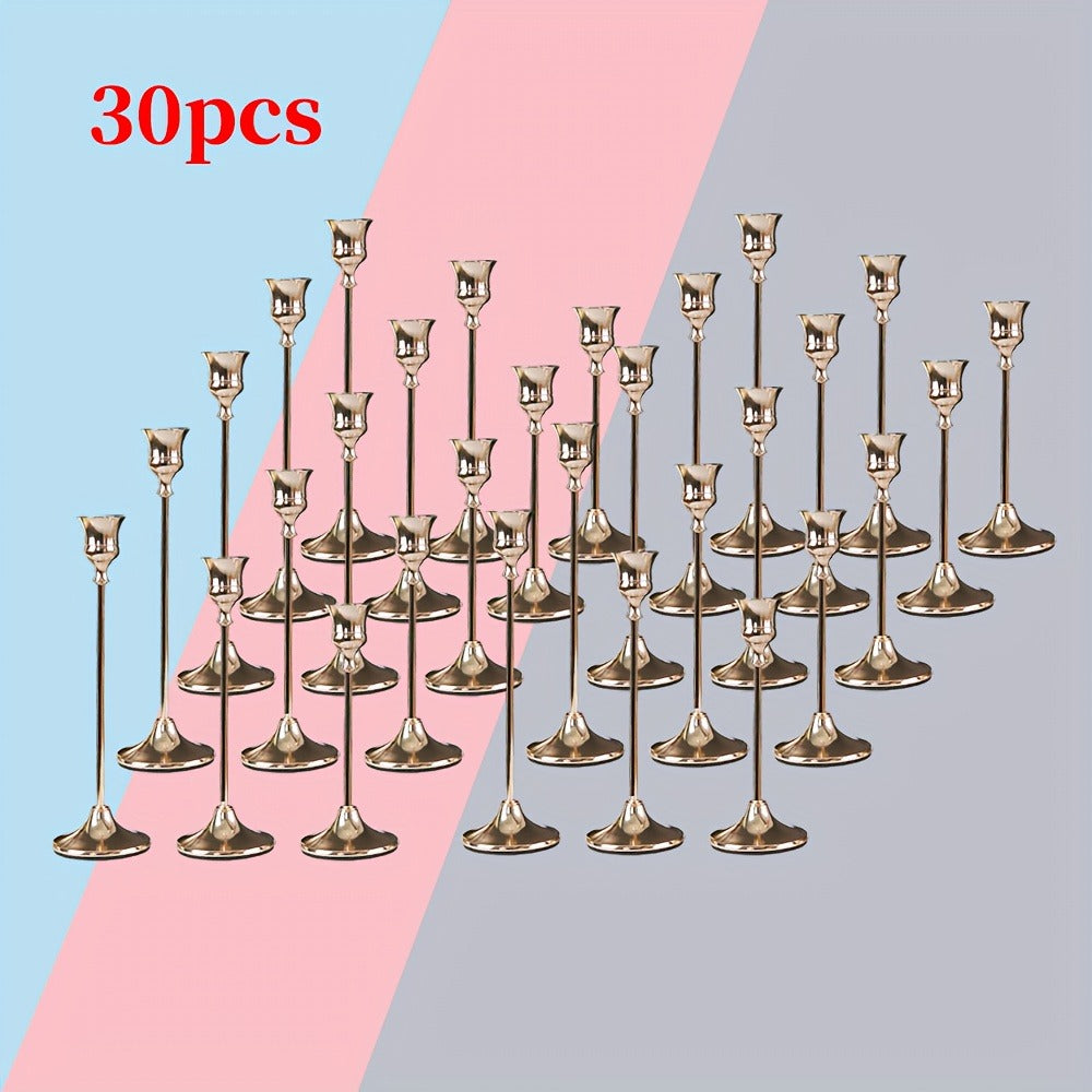 Copper Plated Candlestick Holders Bulk Set for Entryways, Bedrooms and Living Spaces, with the Listed Configuration