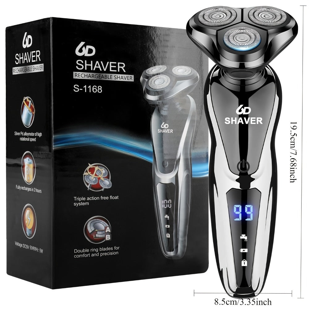 Electric Shaver 2-Pack with 3D Floating Heads, LED Power Indicators and Rechargeable Design