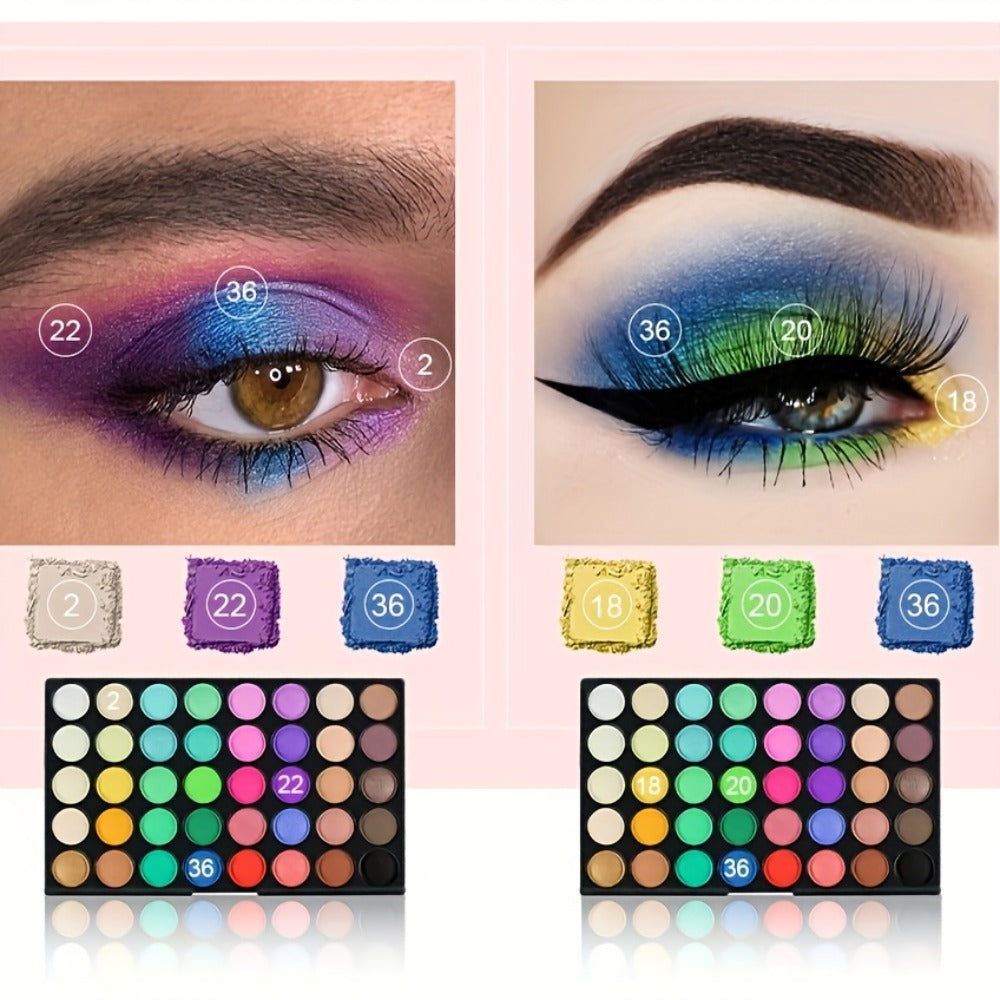 120 Shade Pro Eyeshadow Palette with 8 Brushes – Pearlescent & Matte Blendable Paste Formula for Smoky Eye, Cosplay, Stage & Holiday Glam