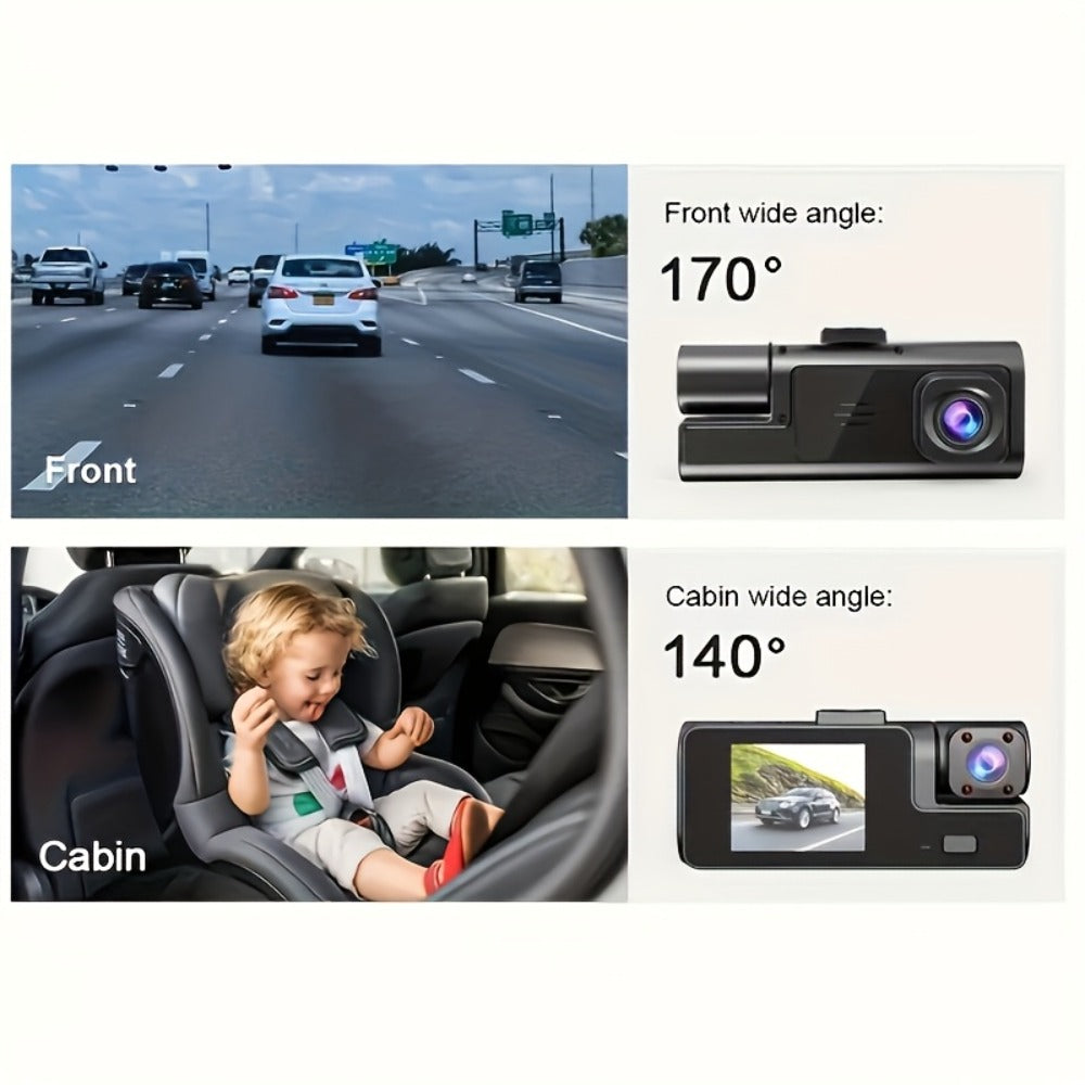 1080P-Labeled Dash Camera with Dual- or Triple-Lens Options, WiFi and 16GB, 32GB or No-Card Bundles