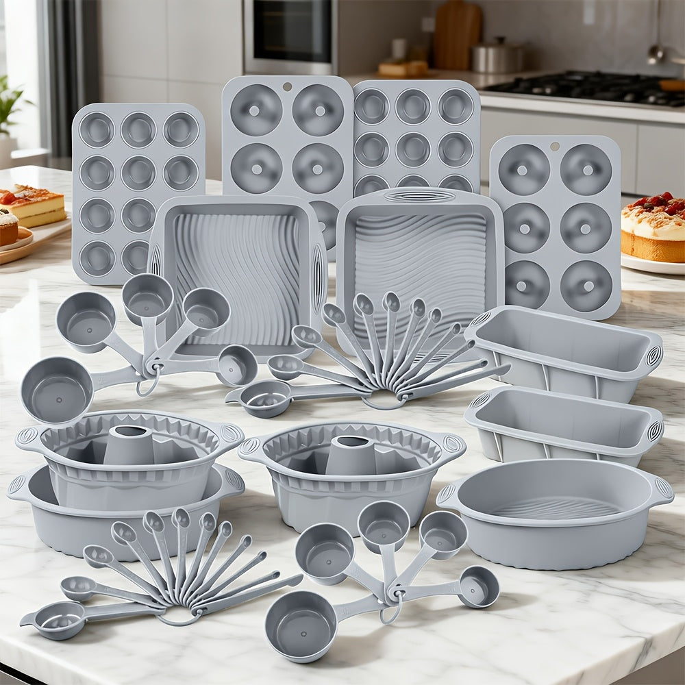 Baking Pan Set Nonstick Carbon Steel Cookie Sheets Roasting Pans Round Cake Muffin Pizza for Home Cooking, Dining and Outdoor Meals