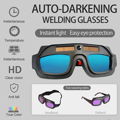 Auto-Darkening Welding Goggles True Color Lens – Anti-Glare Safety Glasses for TIG MIG MMA Plasma Welding