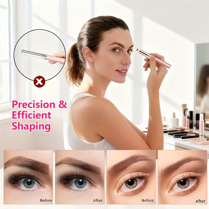 Electric Eyebrow Trimmer for Women 2 Pack, USB Rechargeable Painless Precision Eyebrow Razor Pen, Portable Hair Remover for Face Lip Leg