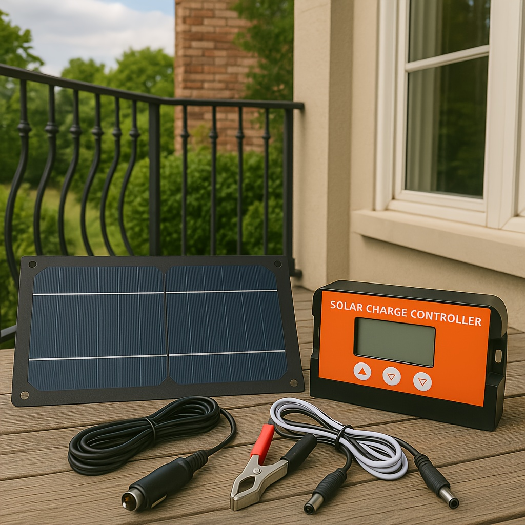 Solar Panel Kit 100W Monocrystalline with Extension Cable, Battery Clip & Charge Controller – 12V/24V for RV, Camper