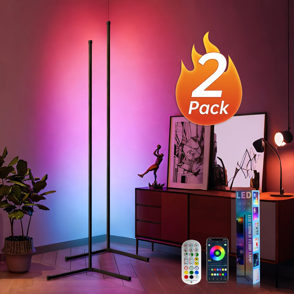 RGB Smart Floor Lamp 56 Inch, 16 Million DIY Color Changing with App & Remote Control, Music Sync