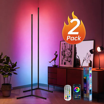 RGB Smart Floor Lamp 56 Inch, 16 Million DIY Color Changing with App & Remote Control, Music Sync