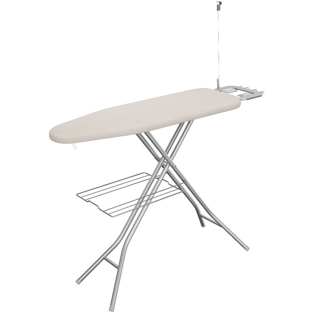 Ironing Board Full Size Foldable Height Adjustable with Clothes Rack Cord Holder 4-Layer Pad Heavy Duty Steel Legs for Laundry Room Living