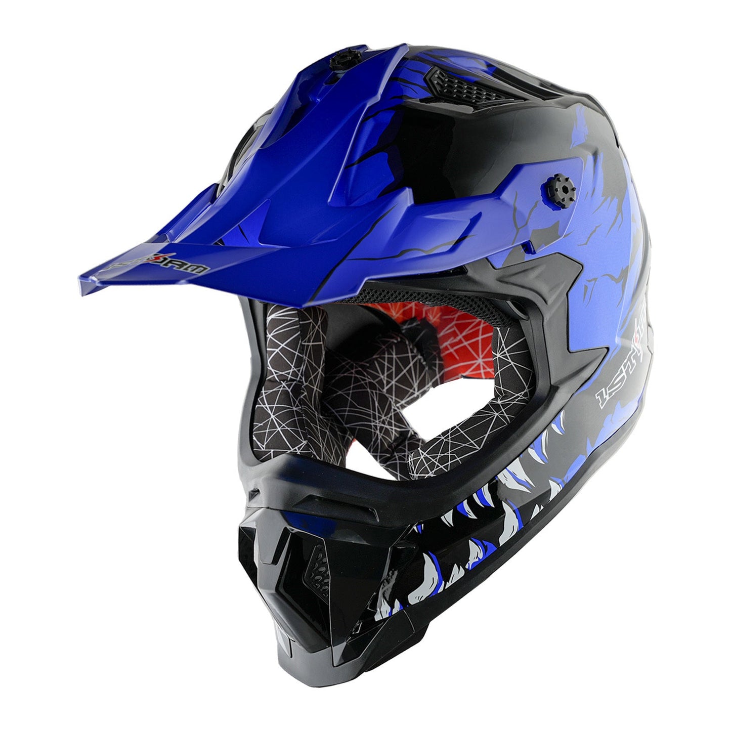 Motorcycle Helmet 1STORM Dirt-Bike Full-Face Shell with Peak Visor, XS-XXL Sizes, Padded Liner and Graphic Styles