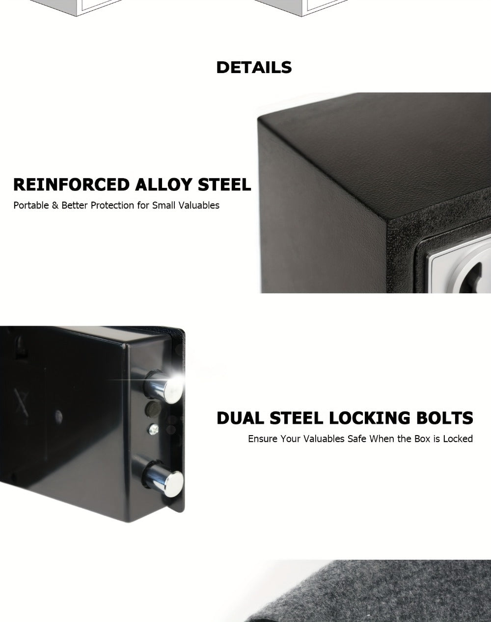 Fireproof Safe Box with Keyboard Lock, ROLOWAY Home & Office Security Safe with Fireproof Bag, Multiple Sizes