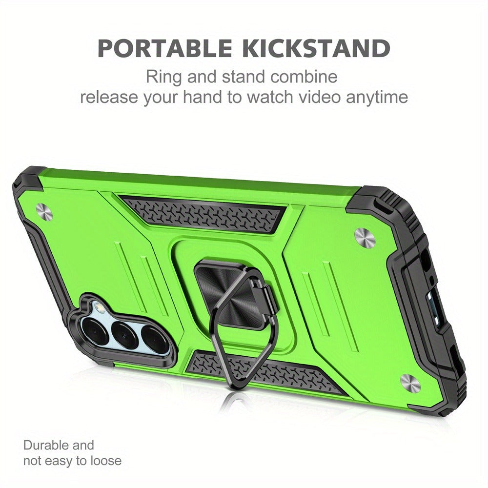 Phone Case Dual-Layer PC and TPU Ring-Kickstand Cover for Samsung Galaxy A15 5G in Three Colors