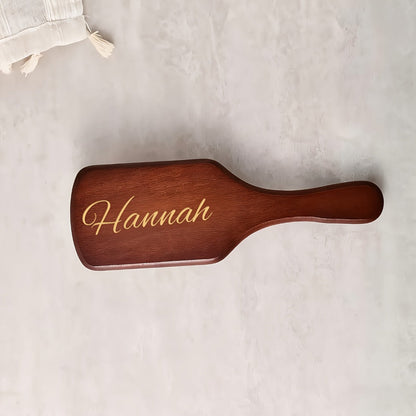 Hair Accessories Personalized Wooden Hair Brush with Engraved Name and Round or Square Shape