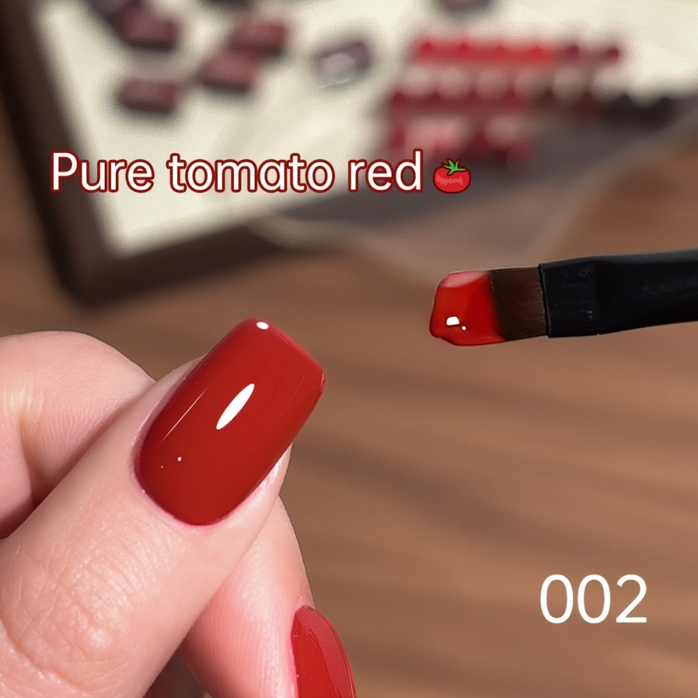 Gel Nail Polish Nine-Piece Ancola Red Solid Gel Set for Gradient and Ombre Nail Art in One Grid Case