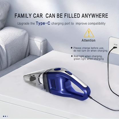 Handheld Cordless Vacuum Cleaner with Powerful Suction – Portable USB Rechargeable Mini Vacuum with Multiple Accessories for Car, Home