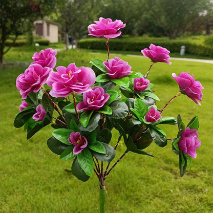 Solar Garden Lights 42-LED Azalea Flower Stake, IP65 with Five Bloom Colors for Yard Decor