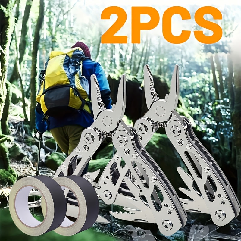 Multitool Pliers Folding Pocket, Carbon Steel Multi-Function Pliers with Wire Cutter Screwdriver & Anti-Slip Handle