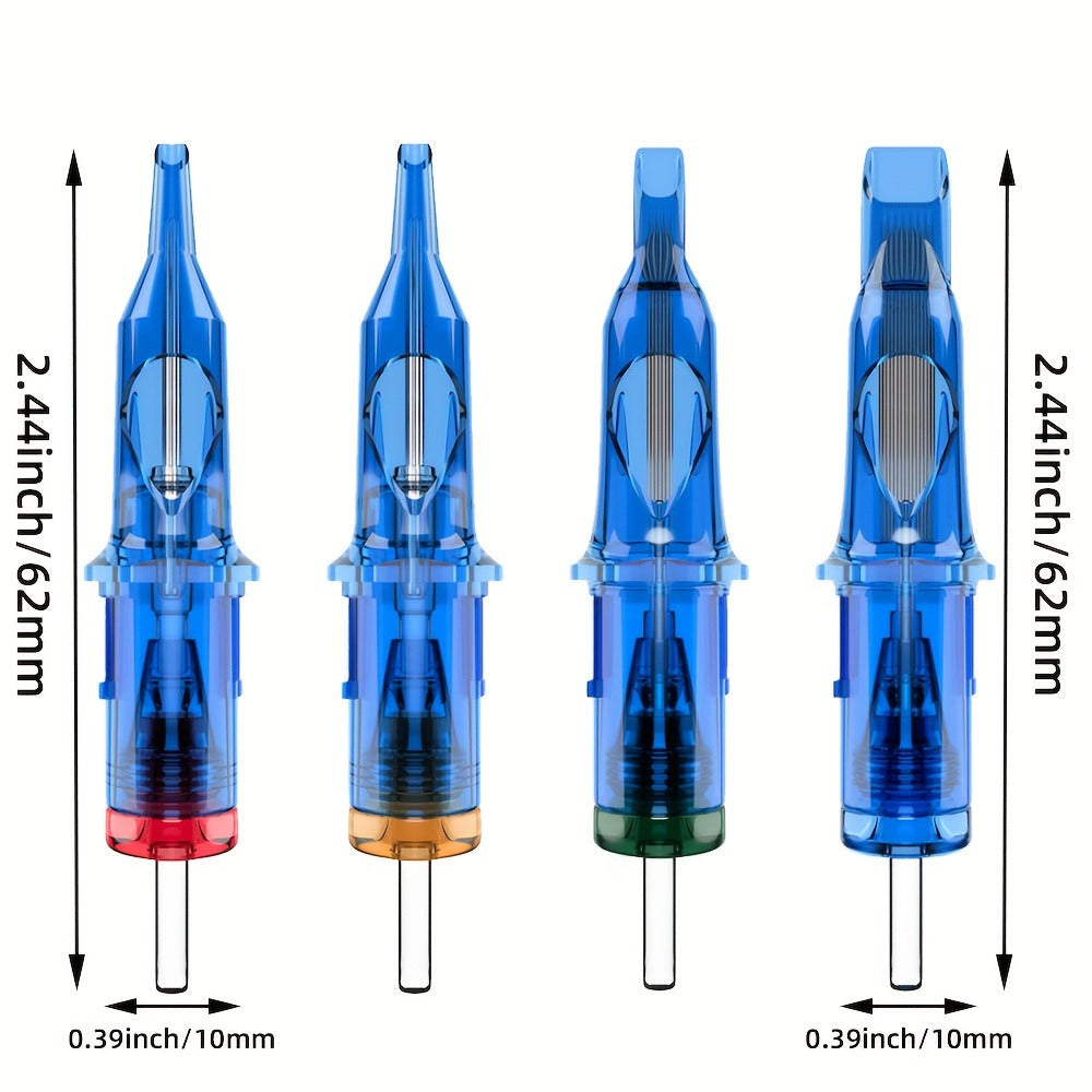 Tattoo Cartridge Needles 50Pcs Mixed Sizes - POSEIDON V3 Assorted Sterilized Cartridge for Temporary Body Art, Festivals and Costumes
