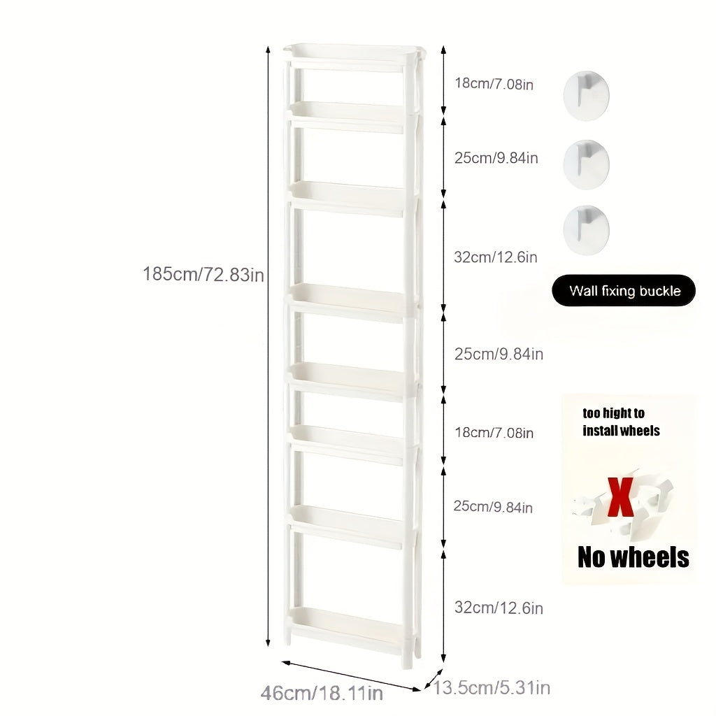 Behind Door Storage Rack, Multi-Layer Slim Organizer for Bathroom & Kitchen, Space Saving Over Door Shelf