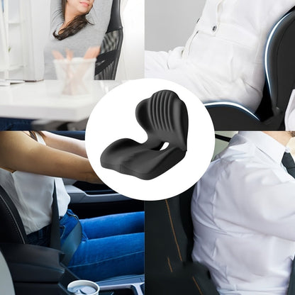 Memory Foam Seat Cushion Ergonomic with Back Support & Breathable Hollow Design – Comfortable Chair Pad for Office, Car Seat & Long Sitting