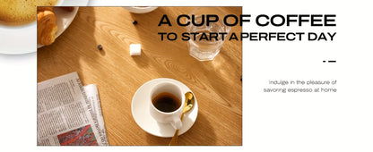 Espresso Cups Set of 6 with Saucers, Spoons & Metal Stand, 4oz Stackable Ceramic Cappuccino Mugs for Double Espresso