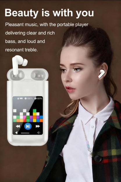 5000mAh Battery Wireless Earphones 3-in-1 HiFi Stereo LED Touch Screen Multiple EQ for Bedside Audio, Alarms and Room Entertainment