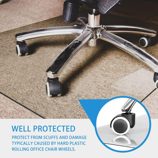 Clear PVC Floor Protector Mat with 29 Rectangular Size Options, Including 1.5mm Formats up to 44 x 120 Inches