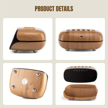 Humidifier with Bluetooth Speaker, LED Alarm Clock, Remote Control and Wood-Grain Desktop Body
