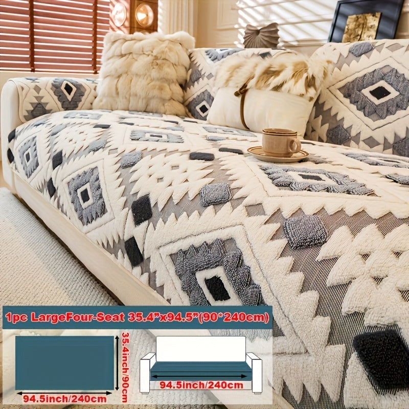 Sofa Cover, Thick Plush Couch Pad with Backing Detail in Three Colors and Seven Seat or Arm Sizes