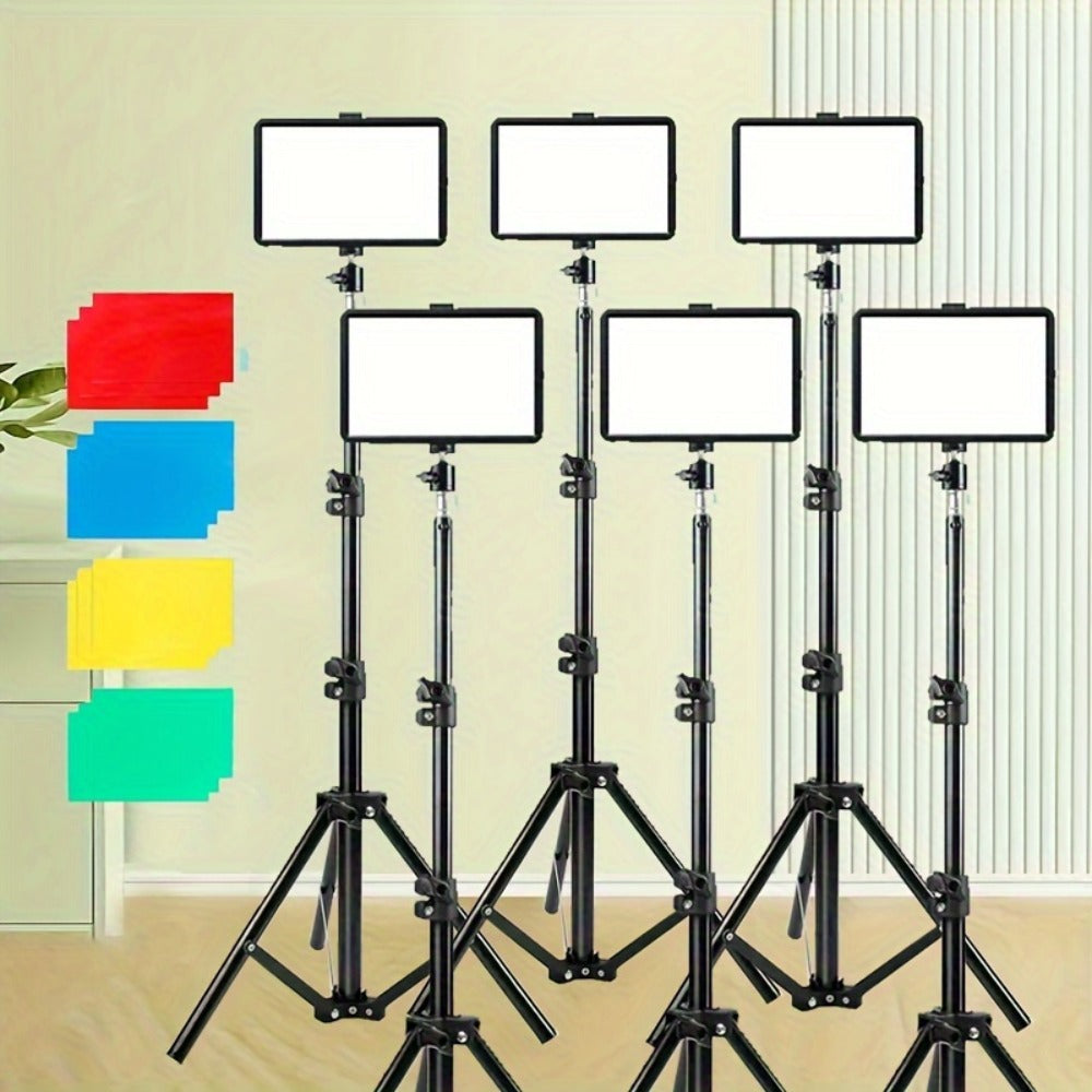 LED Video Light Panel 5600K Dimmable Photography Lighting Kit with Adjustable Tripod Stand for an Everyday Personal Care Routine