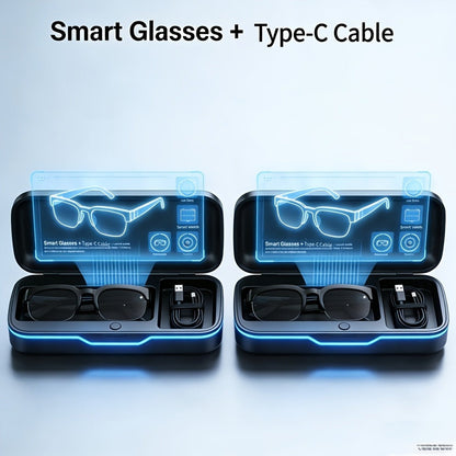 Smart Glasses Translation Eyewear with Open-Ear Bluetooth Audio and Black, White or Two-Piece Options