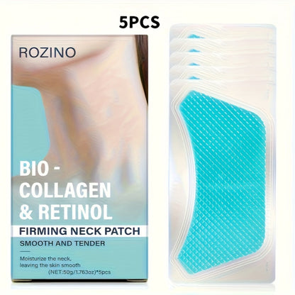 Bio-Collagen & Retinol Neck Patches 10pcs, Gel Neck Mask for Tightening, Smoothing & Anti-Sagging