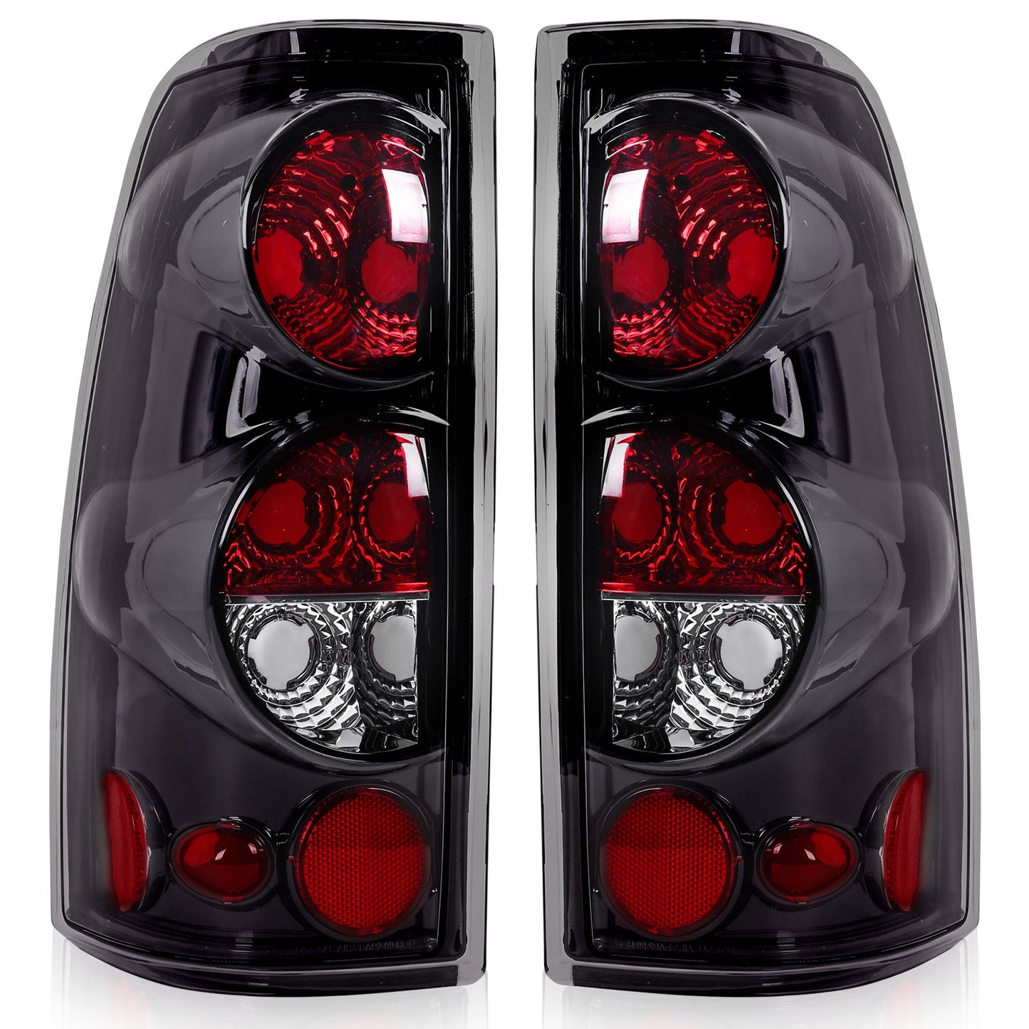 Tail Lights for Chevy Silverado 1500 2500 3500 1999-2006 & GMC Sierra 1999-2003 – Direct Replacement Pair | Black Housing | Smoked Gray