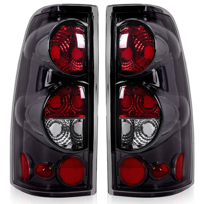 Tail Lights for Chevy Silverado 1500 2500 3500 1999-2006 & GMC Sierra 1999-2003 – Direct Replacement Pair | Black Housing | Smoked Gray