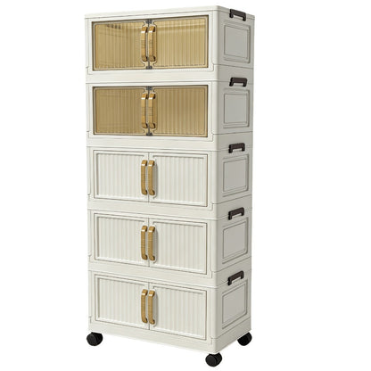 Shoe Cabinet Entryway Organizer, Multi-Functional Foldable Storage Cabinet 3/5 Tier Large, Space-Saving Closet Organizer for Entrance