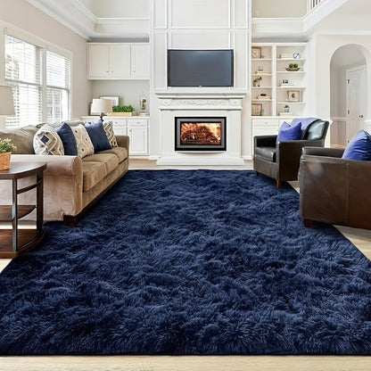 Gradient Color Soft Area Rug – Washable Anti-Slip Shaggy Fluffy Carpet for Living Room & Bedroom | Modern Machine-Made Floor Mat