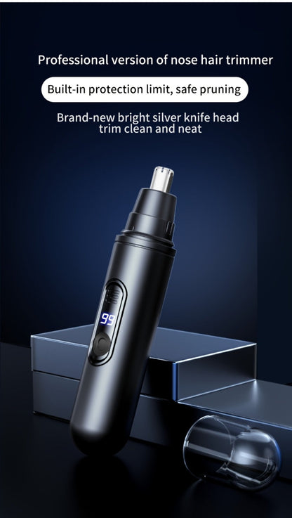 Electric Nose Trimmer with LED Display – USB Rechargeable Painless Facial Hair Removal Device for Men & Women, Nose Ear & Eyebrow Trimmer