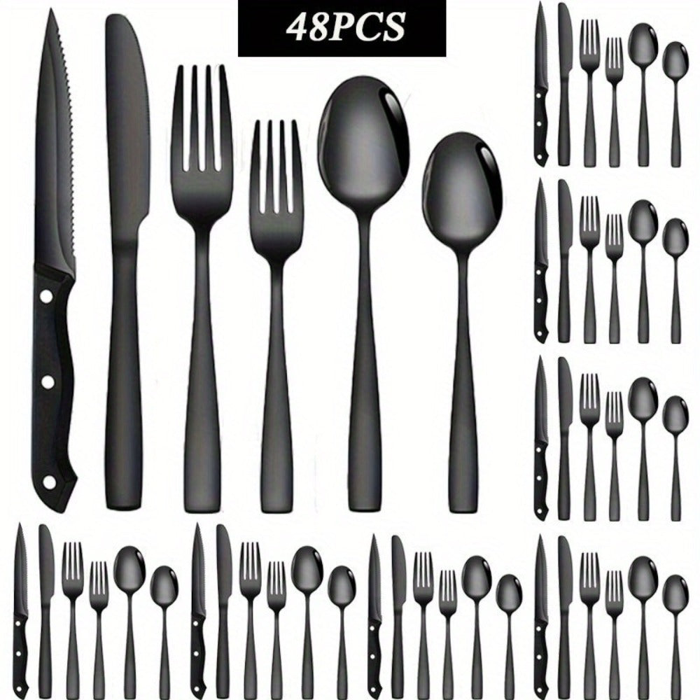 Stainless Steel Flatware Set, Mirror-Polished Cutlery Set for Home & Hotel, Gift Box Included, Silverware for Parties