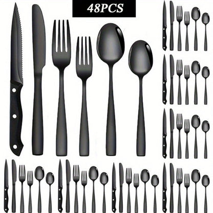 Stainless Steel Flatware Set, Mirror-Polished Cutlery Set for Home & Hotel, Gift Box Included, Silverware for Parties