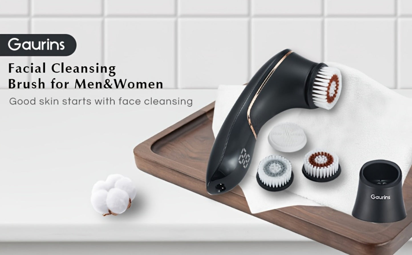 Electric Facial Cleansing Brush Spin Rechargeable for Bath Time, Home Spa and Personal Care
